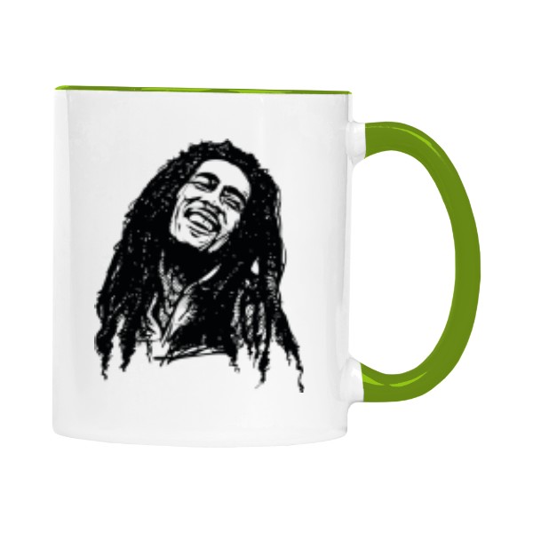 Hrnček malý farebný s potlačou bob marley